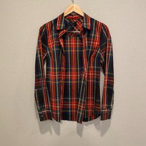 J. Crew Holiday Plaid Button Down Blouse